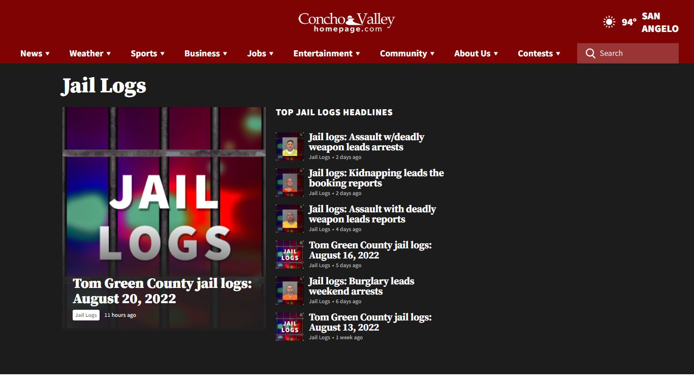 Jail Logs | ConchoValleyHomepage.com